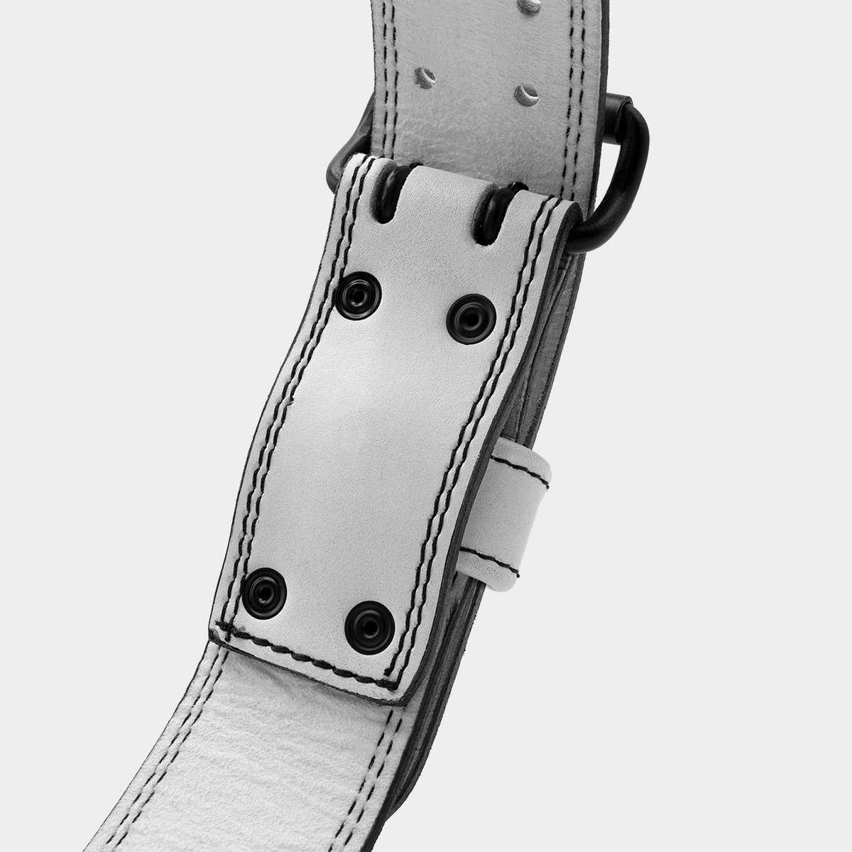 White leather weightlifting belt