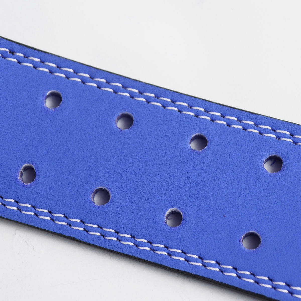 Blue Weightlifting Belt with white stitching