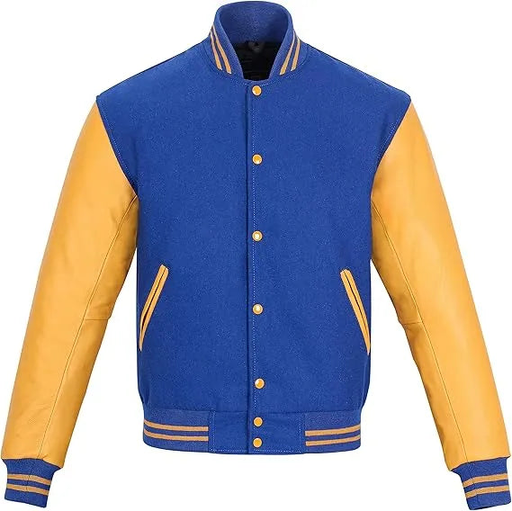 Blue and gold varsity jacket, letterman jacket