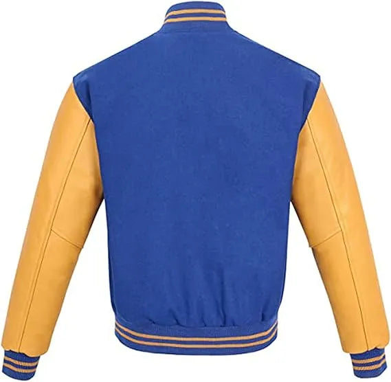 Blue and gold varsity jacket, letterman jacket