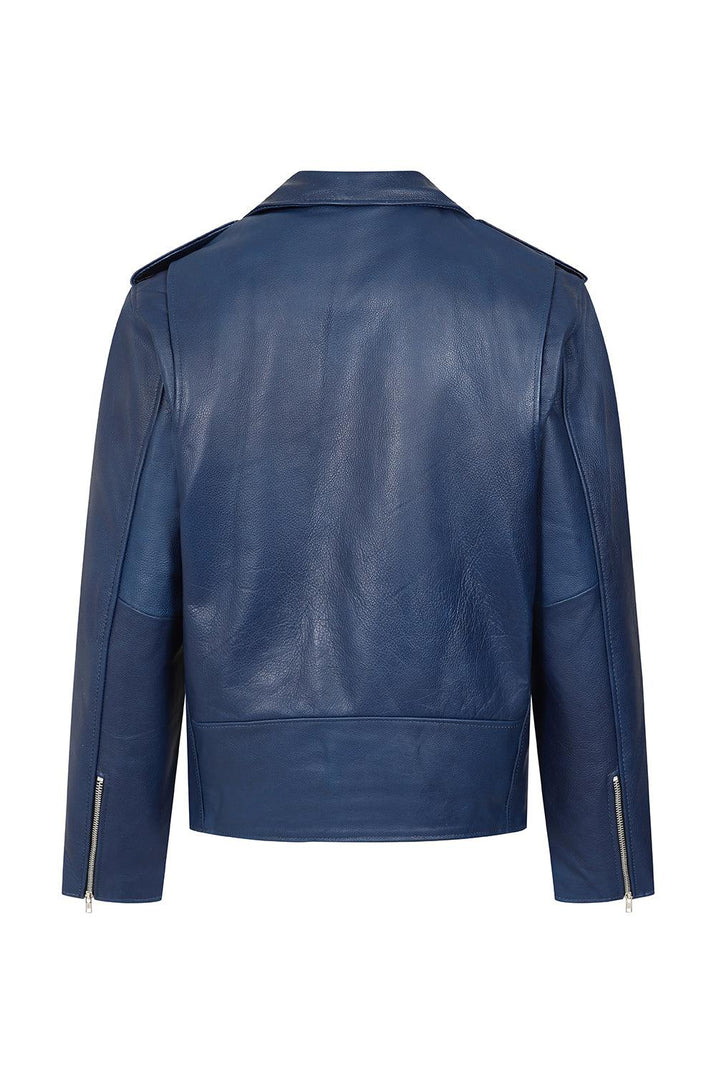 Genuine Men’s Black Leather Moto Jacket