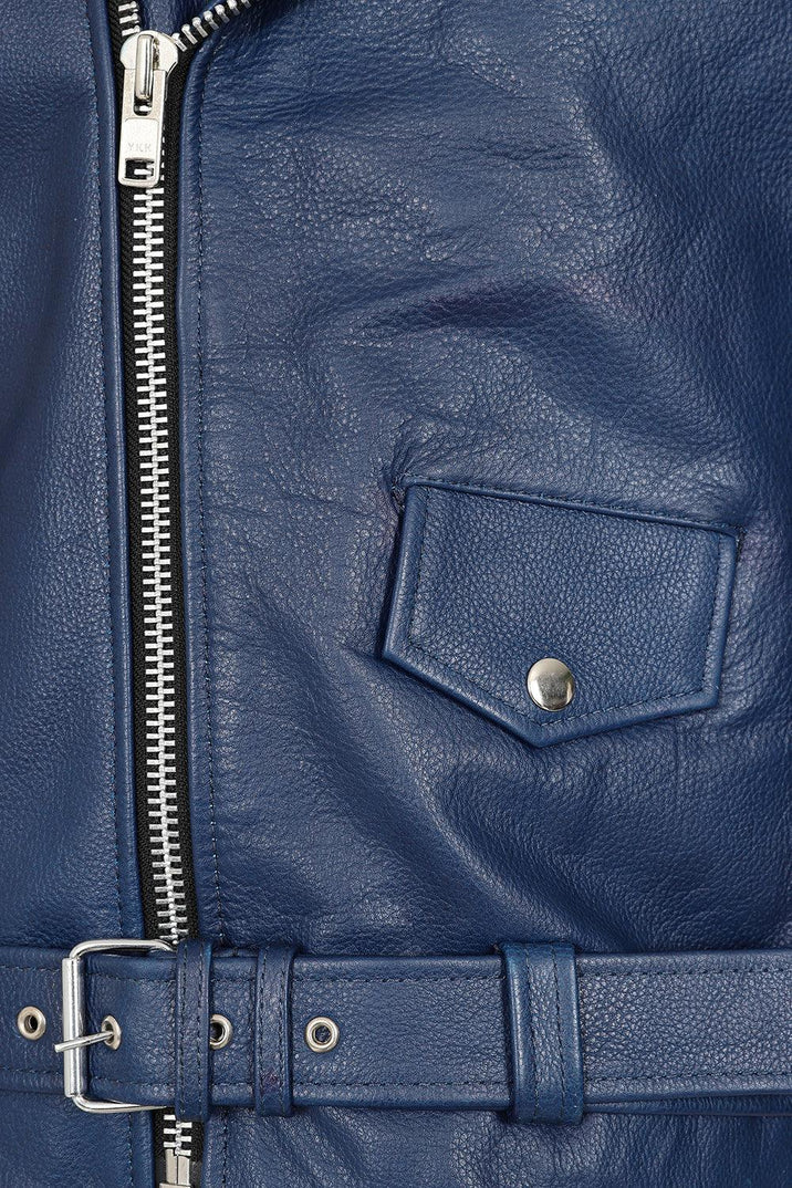 Genuine Men’s Black Leather Moto Jacket