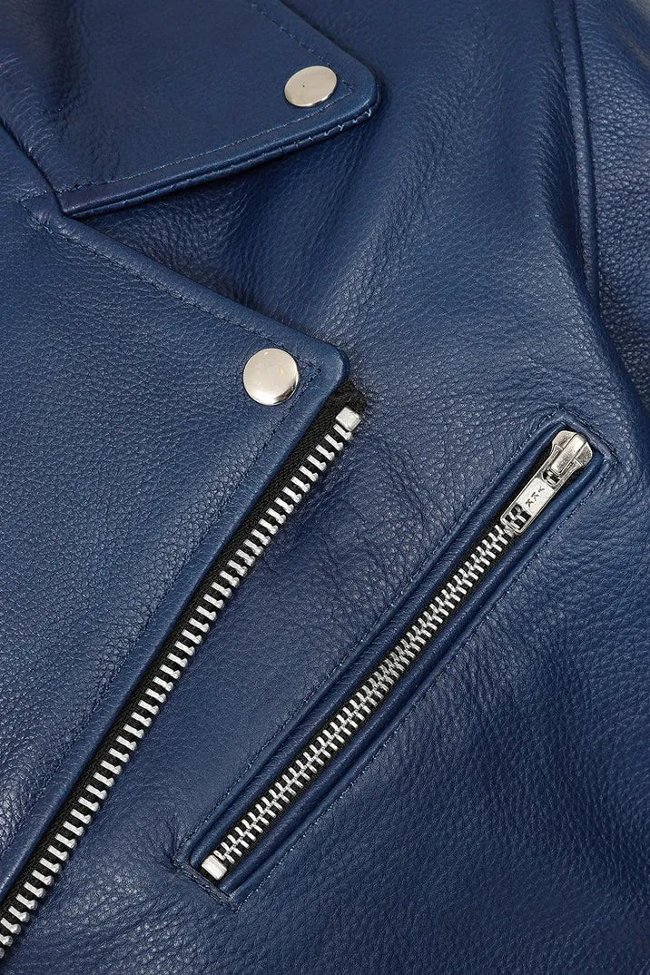 Genuine Men’s Black Leather Moto Jacket