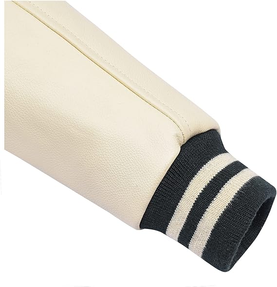 Green and white varsity letterman jacket