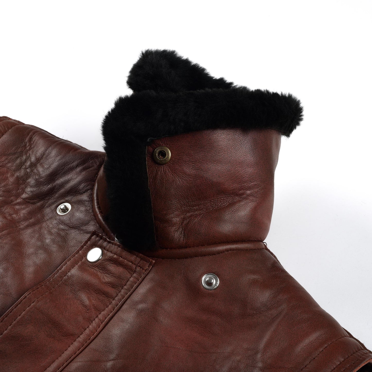 Material: 100% premium sheepskin leather
Inner Lining: Genuine sheepskin shearling for superior insulation
Color: Rich Brown