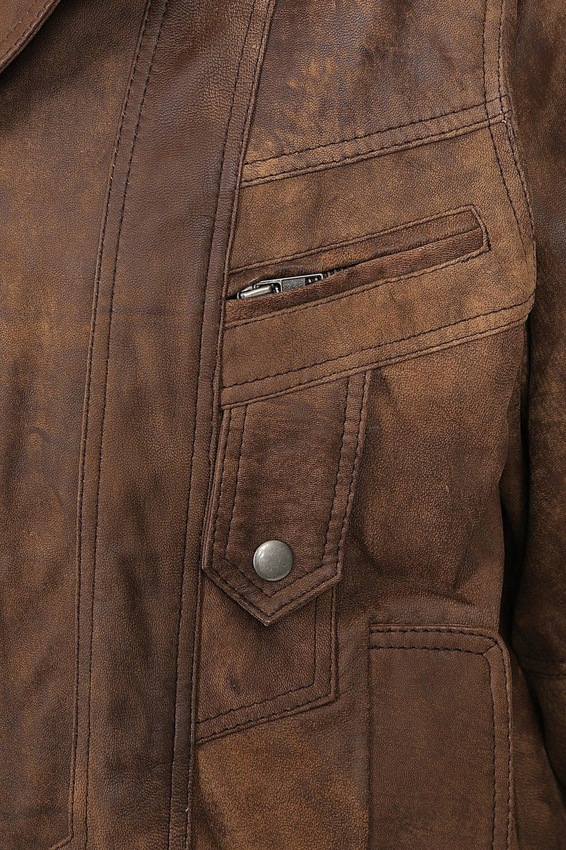 Men's Brown Leather Classic Jacket