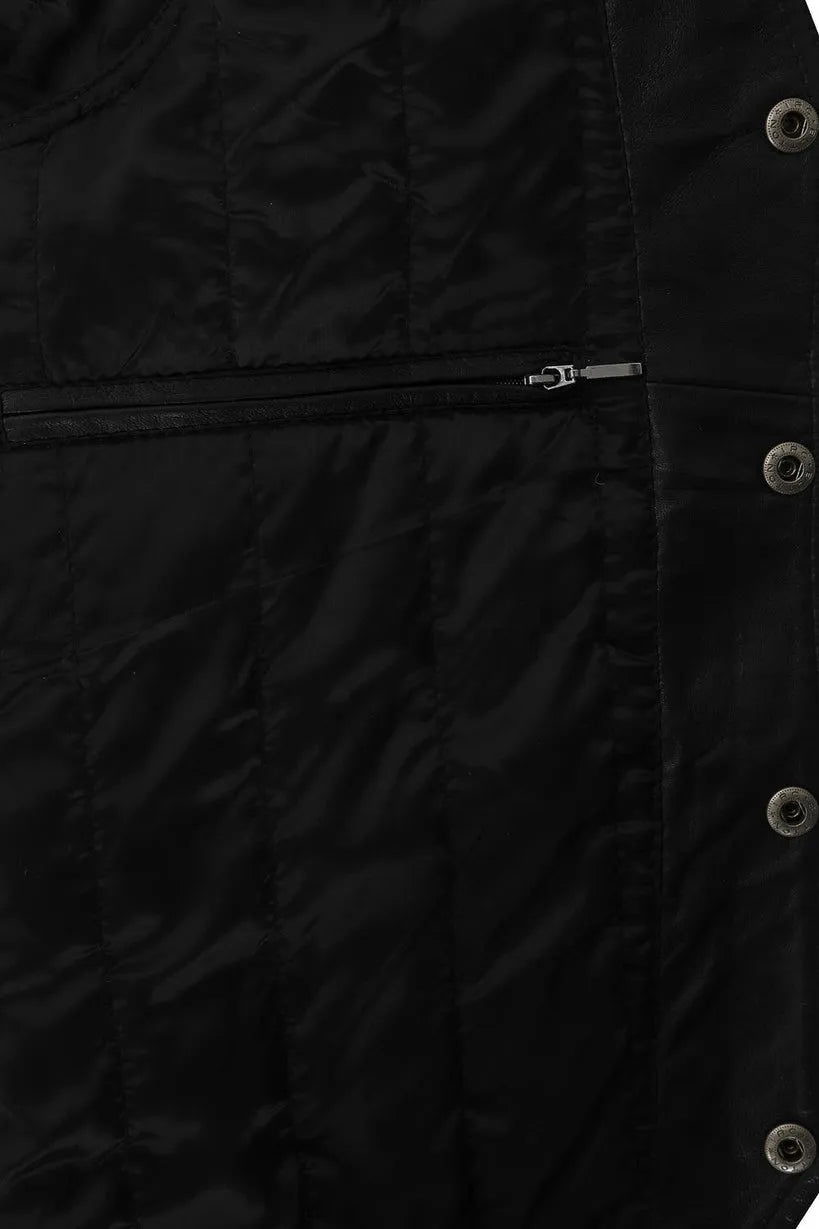 Men’s Classic Black Leather Waistcoat