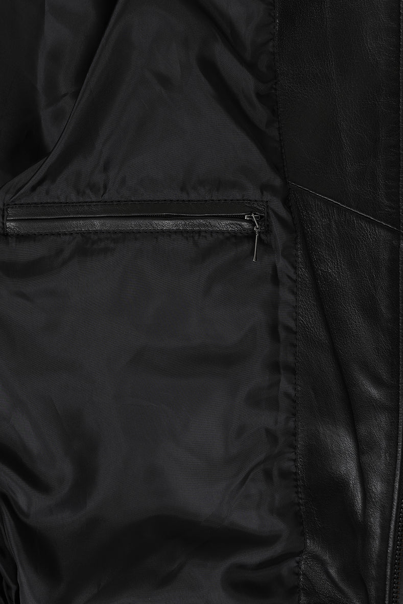 Men's Cowhide Black Leather Jacket