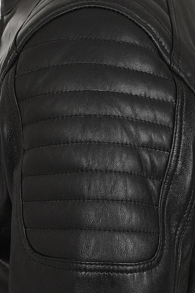 Men’s Black Genuine Leather Biker Jacket