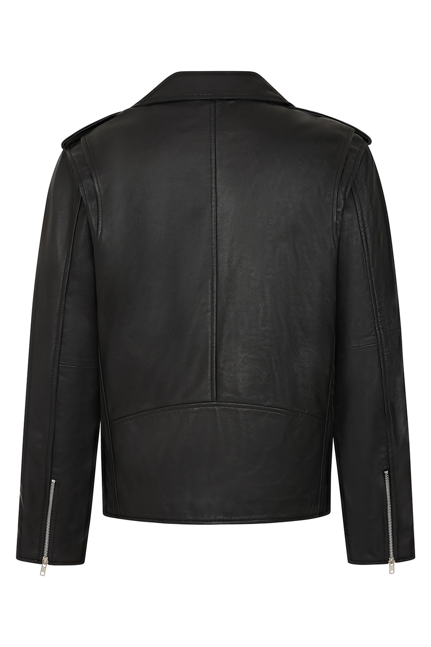 Men’s Black Leather Biker Jacket