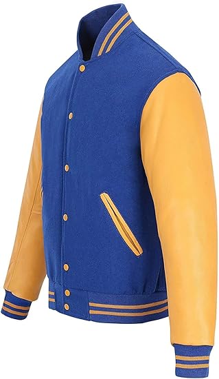 Blue and gold varsity jacket, letterman jacket