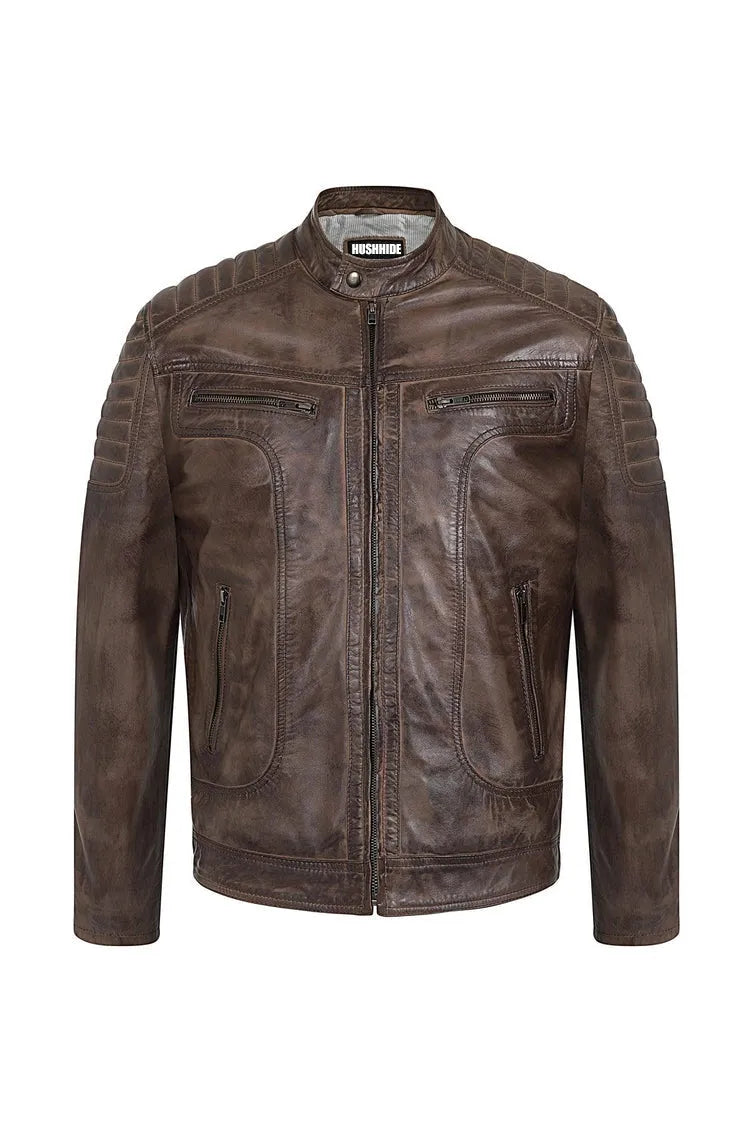 Men's Chocolate Brown Motorcycle Leather Jacket