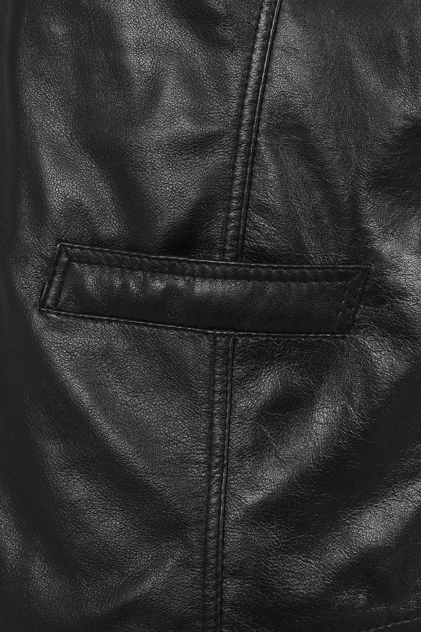 Men’s Classic Black Leather Waistcoat