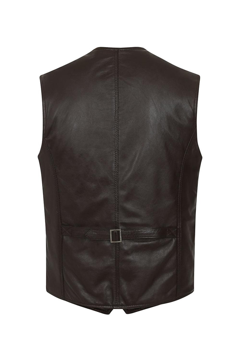 Men's Leather Waistcoat Classic Brown