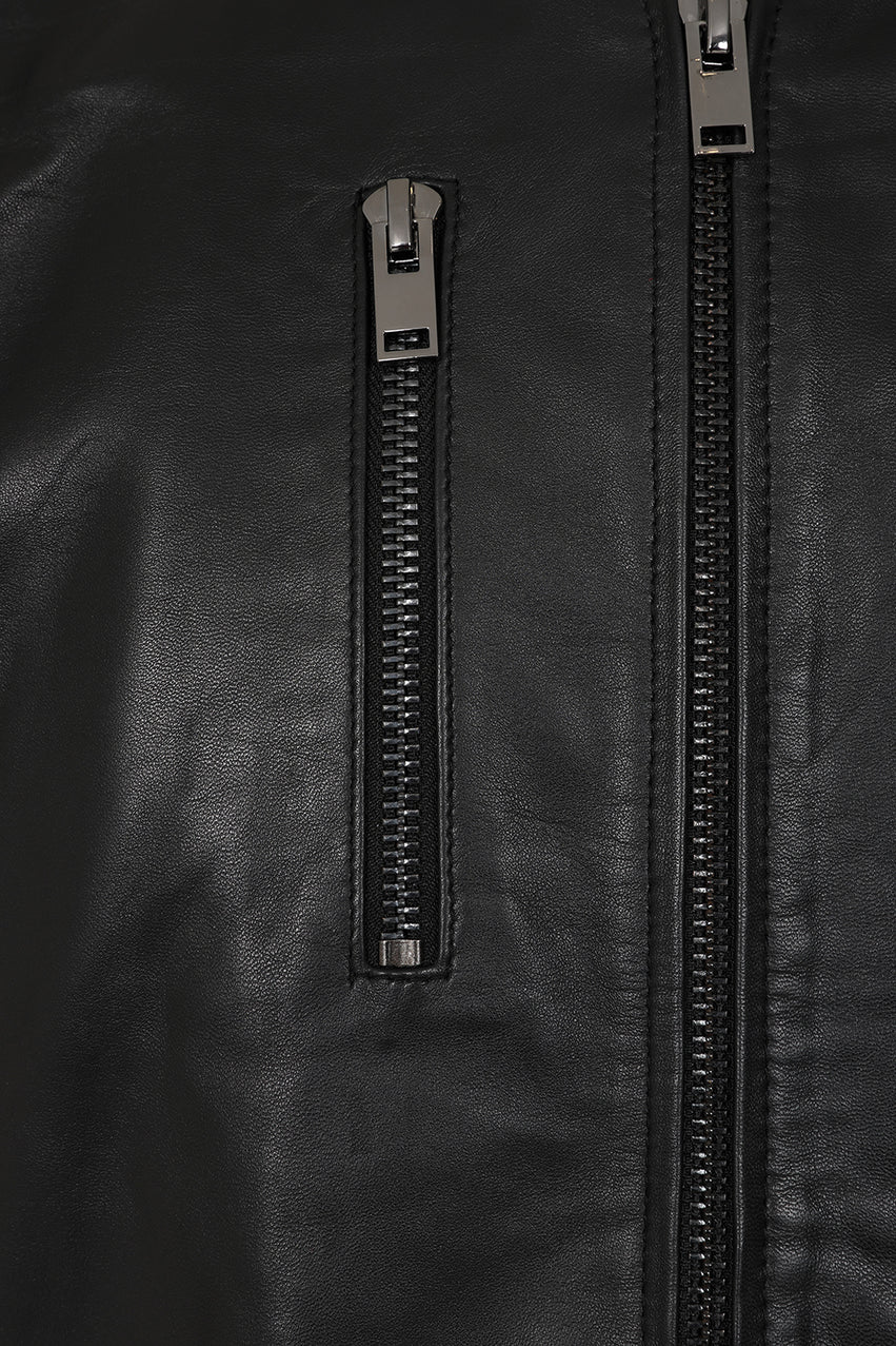 Men's Cowhide Black Leather Jacket