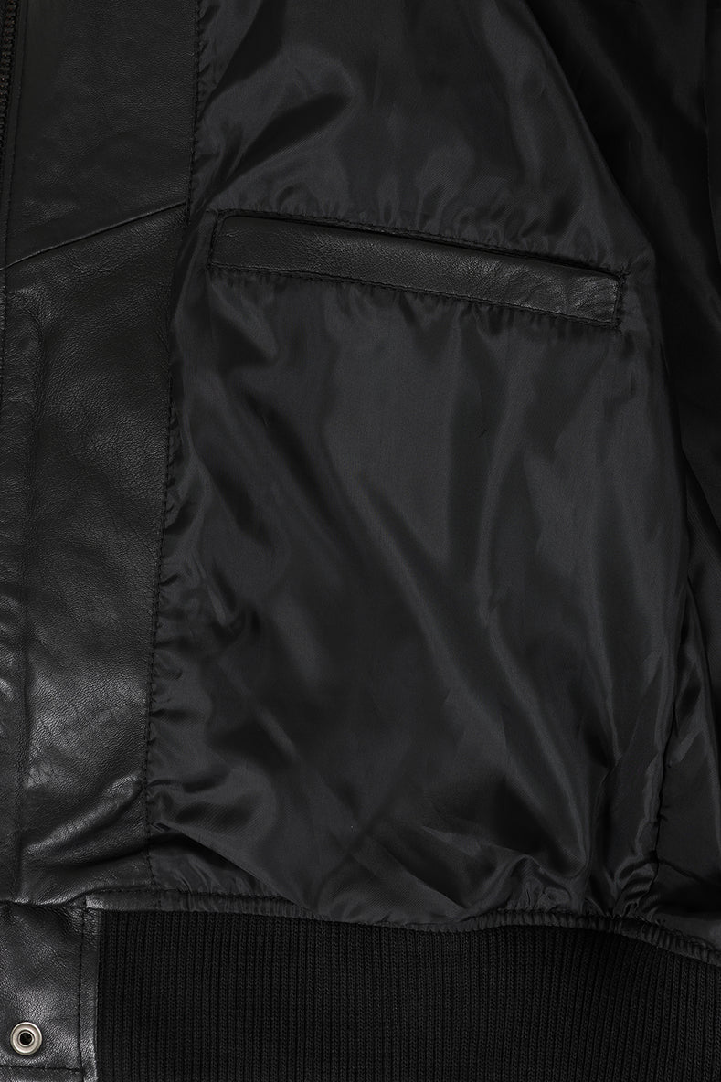 Men's Cowhide Black Leather Jacket