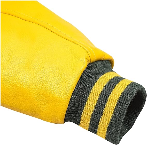 green and gold varsity letterman jacket