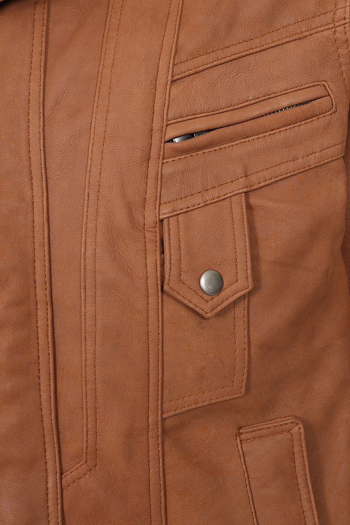 Men's Genuine Tan Leather Jacket