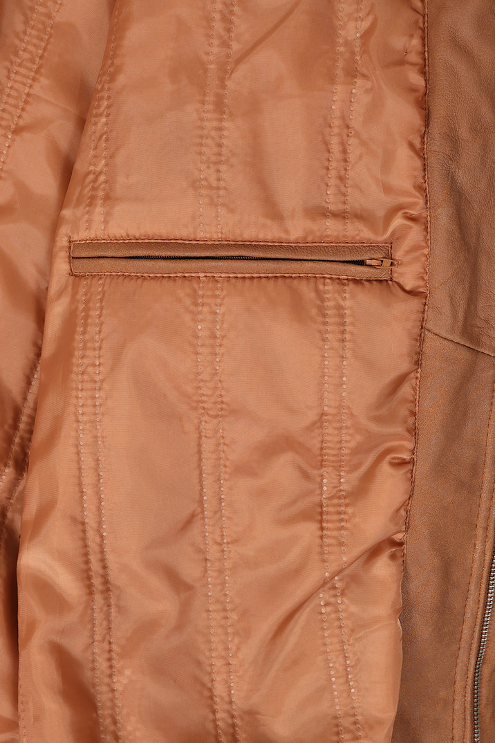 Men's Genuine Tan Leather Jacket