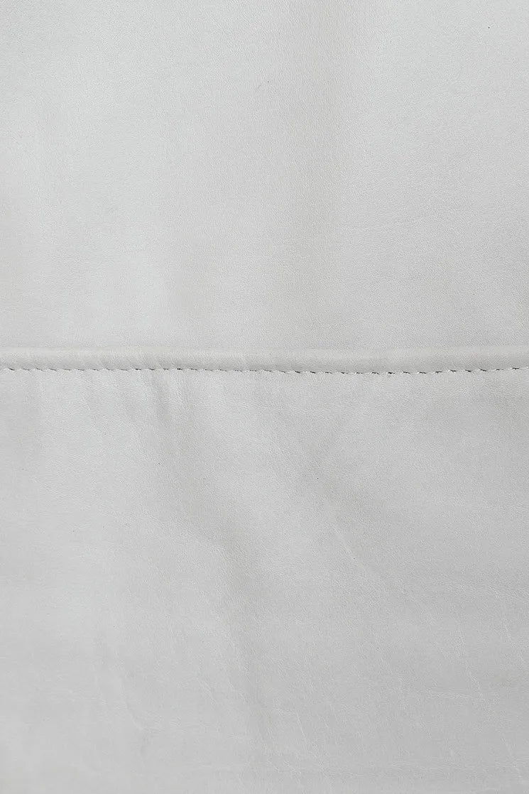 Men’s White Genuine Leather Biker Jacket