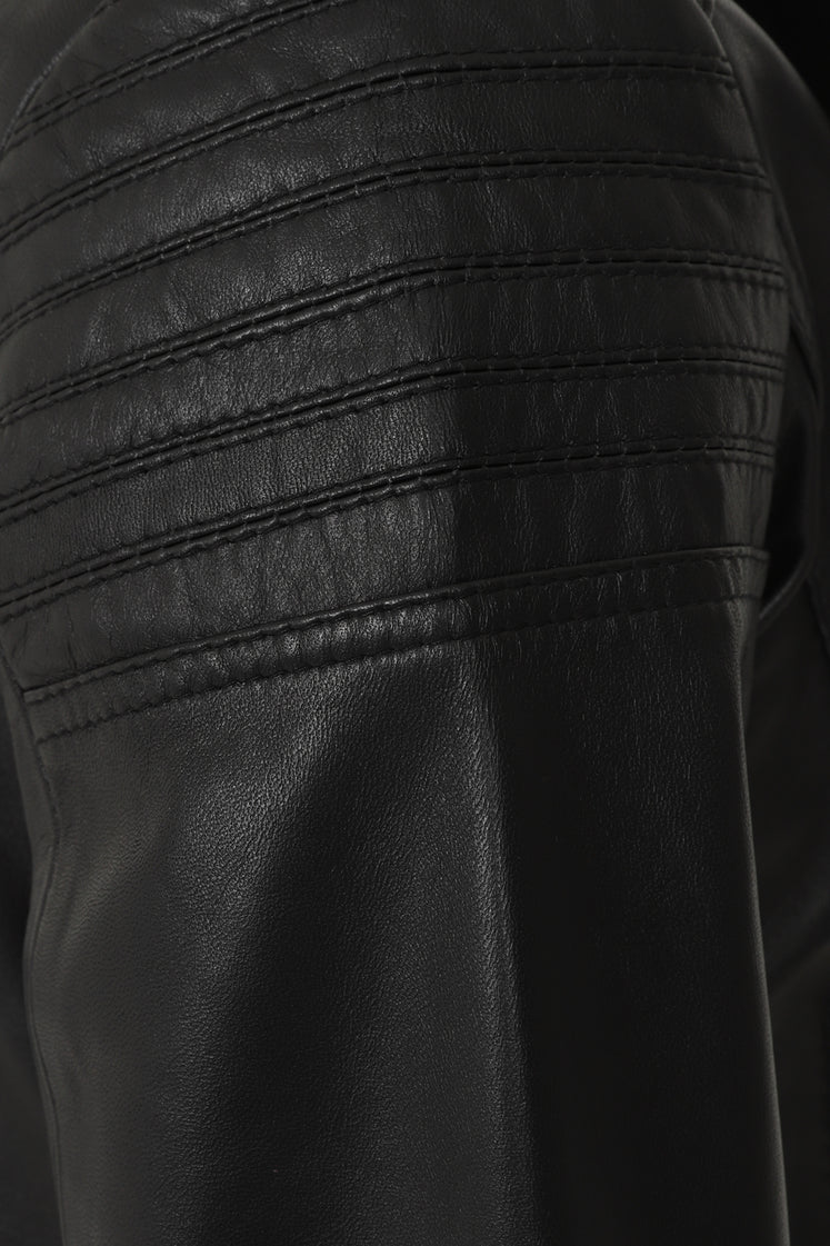 Women's Black Leather Biker Jacket