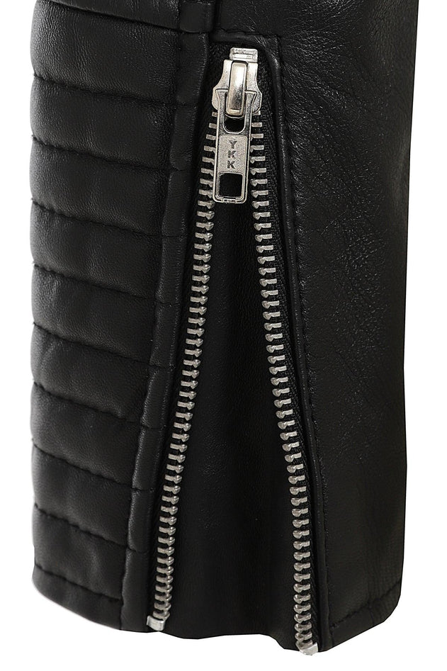 Women's White Leather Motorcycle Jacket