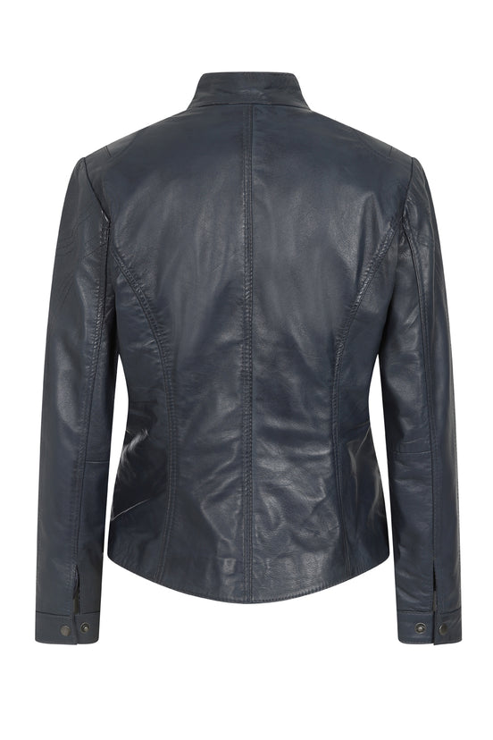 Stand Collar Leather Motorcycle Jacket