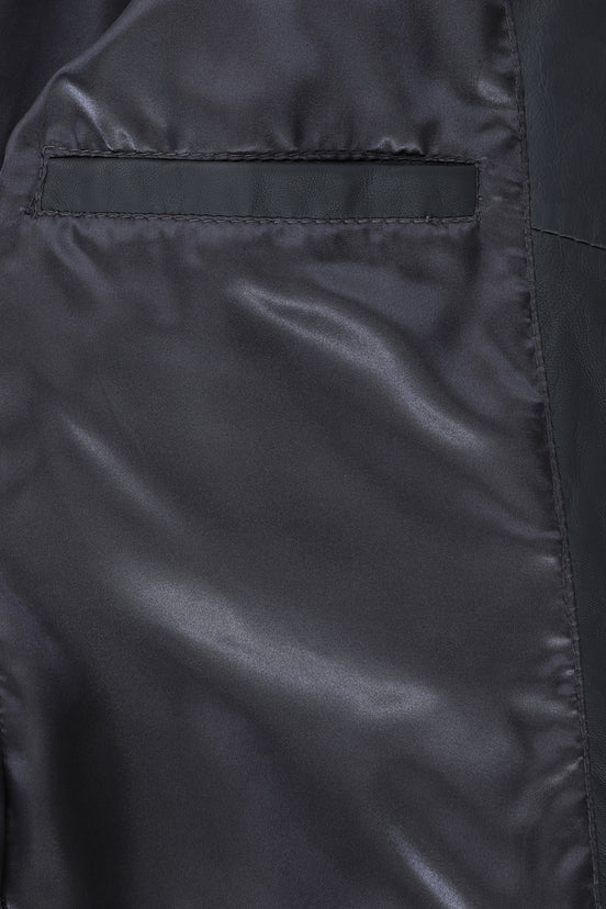 Stand Collar Leather Motorcycle Jacket