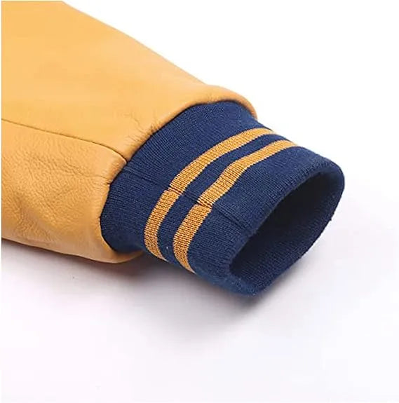 Blue and gold varsity jacket, letterman jacket