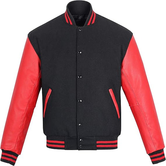 Black-Red Varsity Letterman Jacket 
