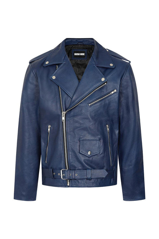 Genuine Men’s Black Leather Moto Jacket 
