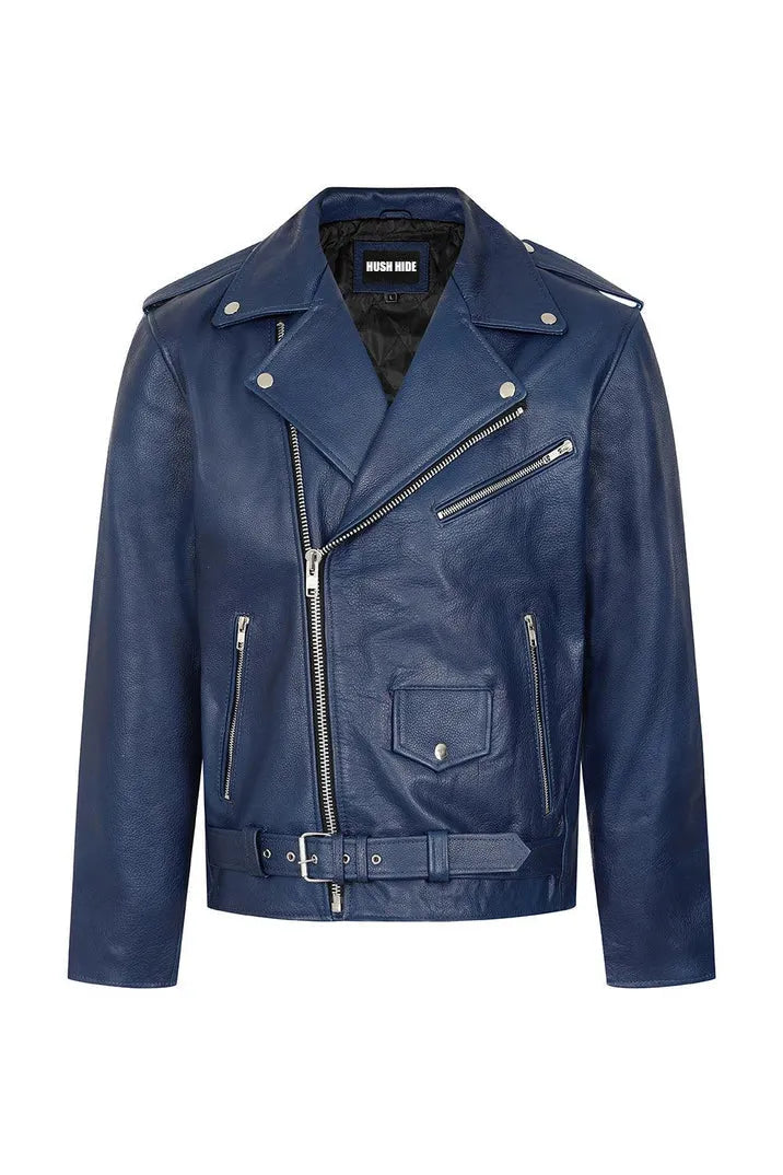 Genuine Men’s Black Leather Moto Jacket 