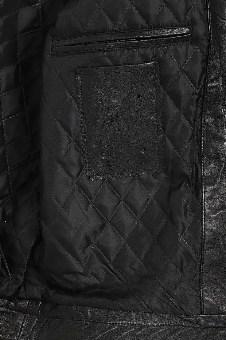 Men’s Black Genuine Leather Biker Jacket