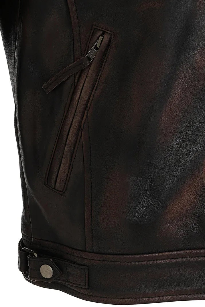 Men’s Brown Real Leather Biker Jacket