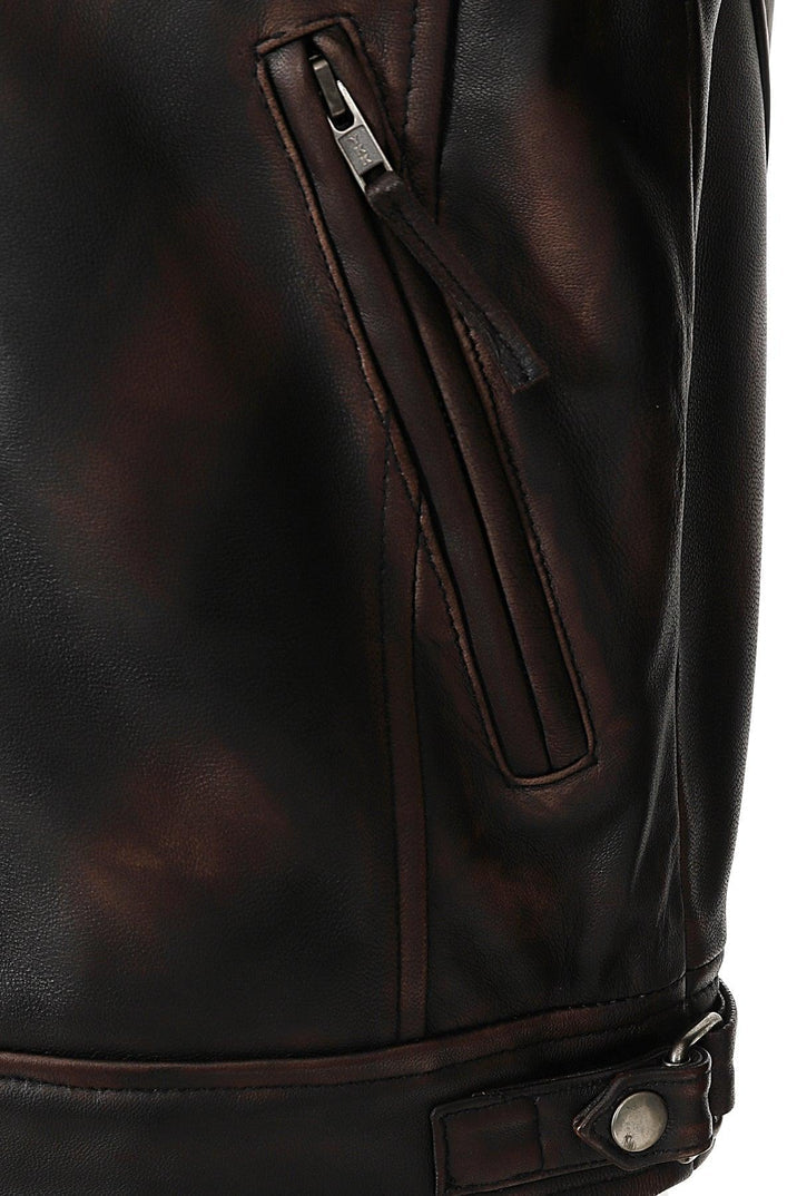 Men’s Brown Real Leather Biker Jacket