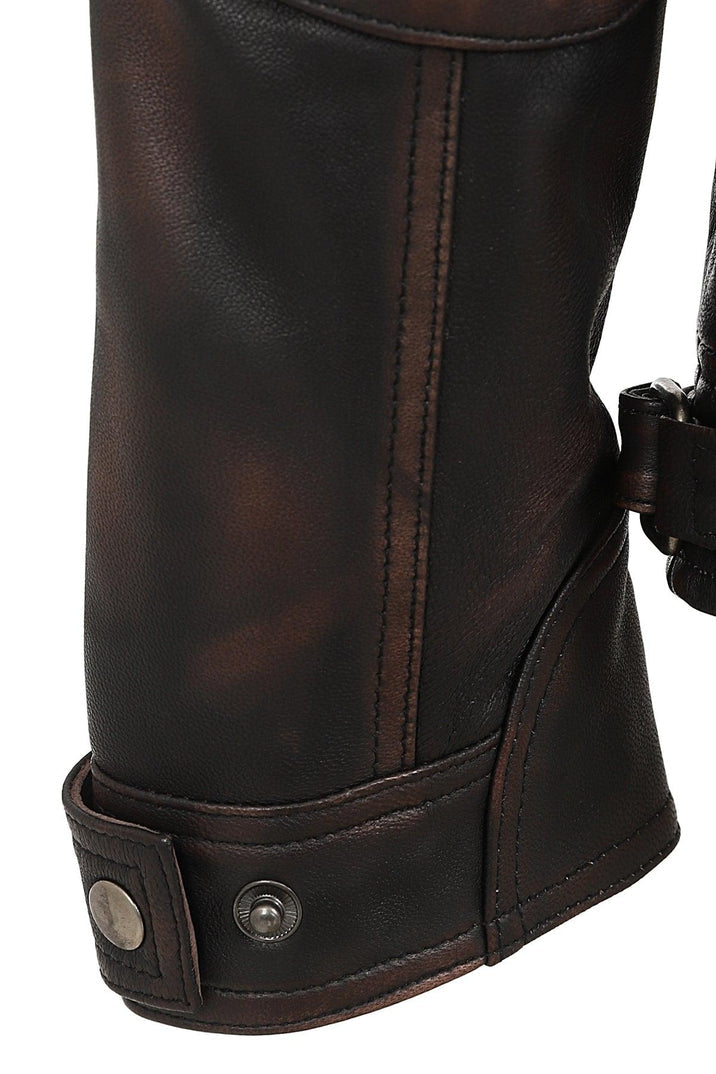 Men’s Brown Real Leather Biker Jacket