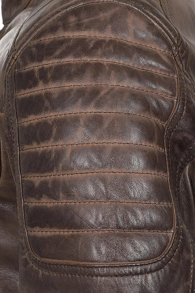 Men's Chocolate Brown Motorcycle Leather Jacket 
