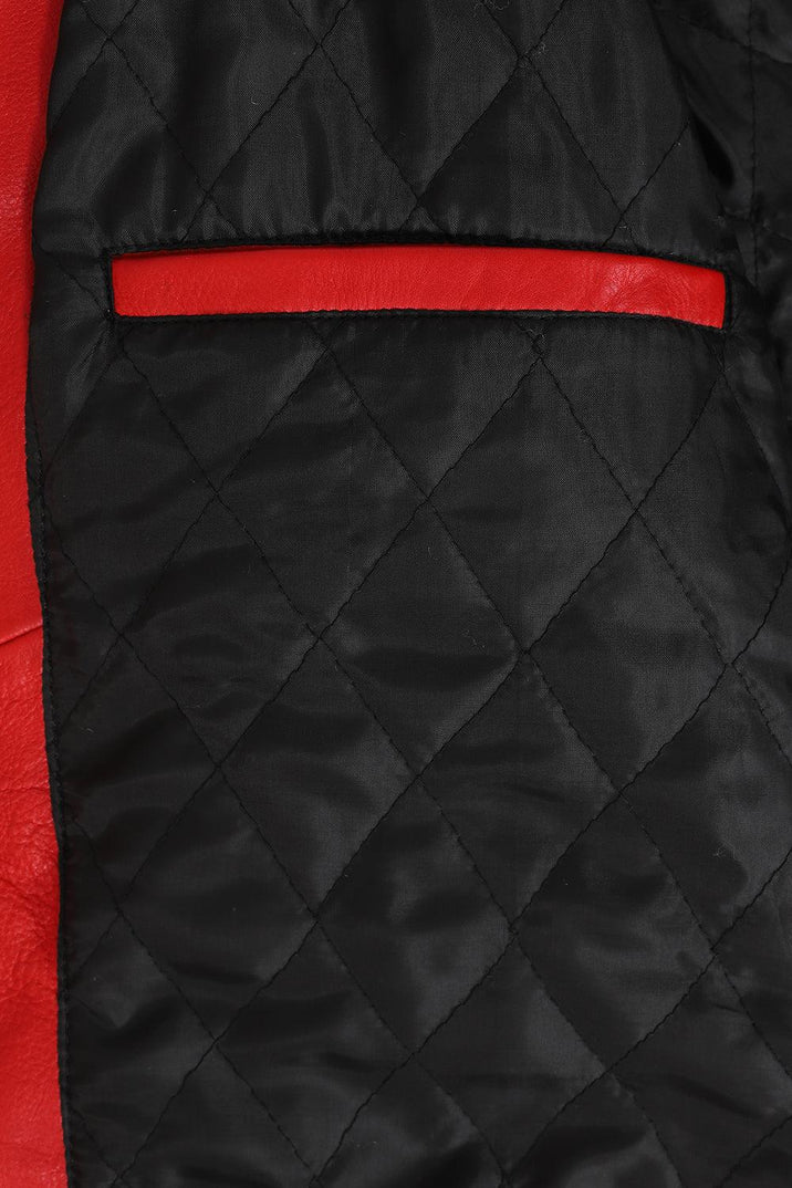 Men’s Authentic Red Leather Moto Jacket