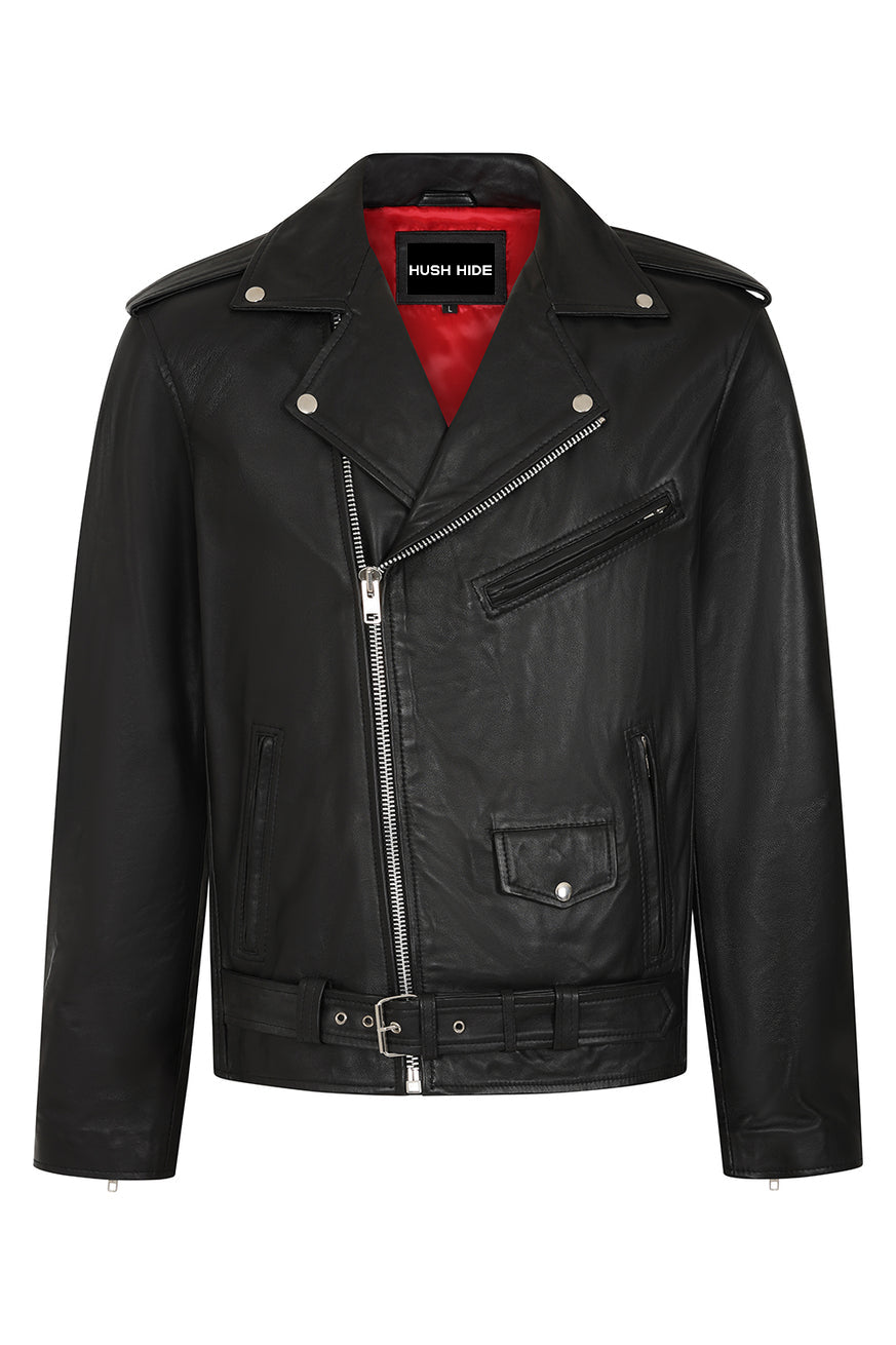 Men’s Black Leather Biker Jacket 
