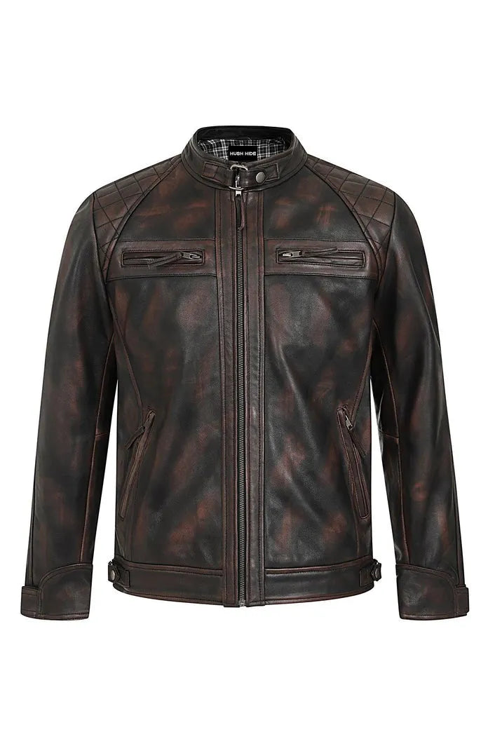 Men’s Brown Real Leather Biker Jacket