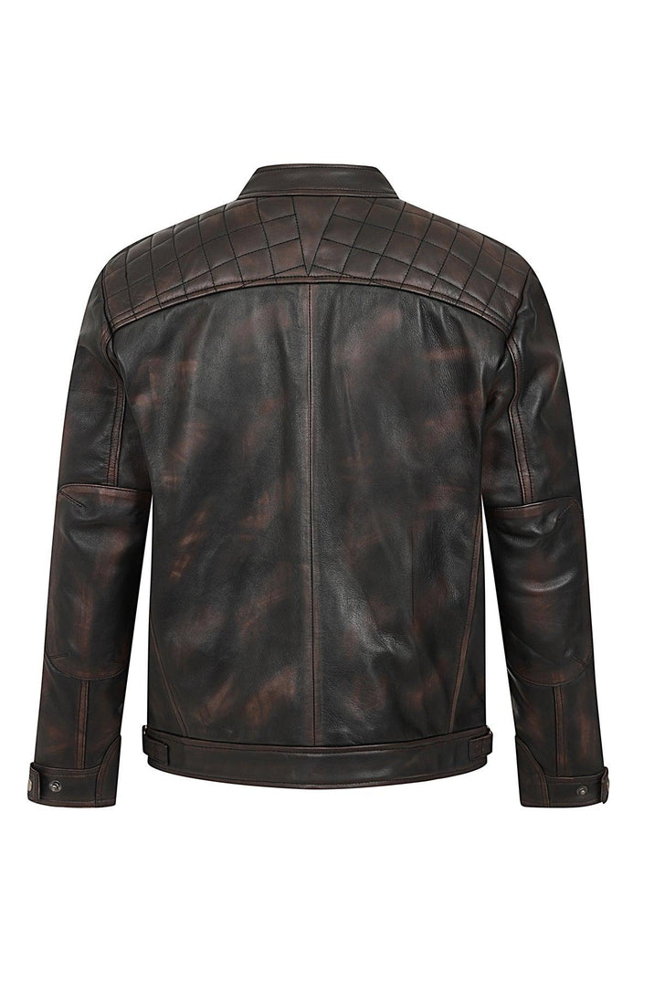 Men’s Brown Real Leather Biker Jacket