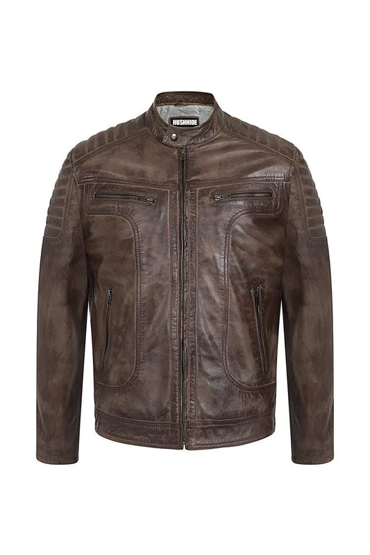 Men's Chocolate Brown Motorcycle Leather Jacket 