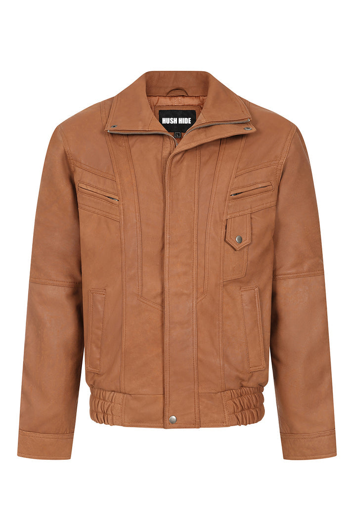 Men's Genuine Tan Leather Jacket 