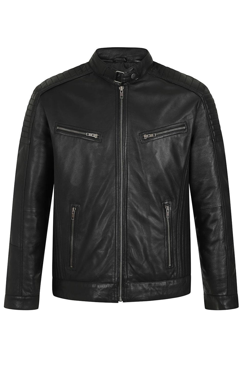 Men’s Black Real Leather Biker Jacket 