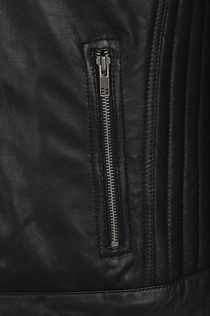Men’s Black Real Leather Biker Jacket 