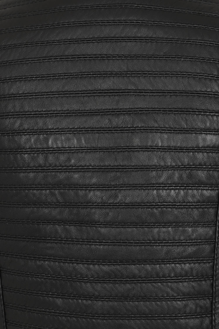 Women's Black Leather Biker Jacket