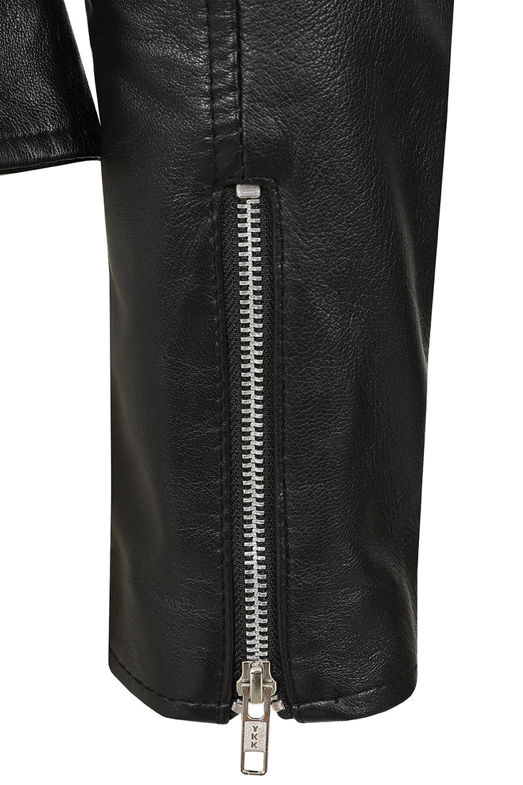 Women's Finest Leather Black Motorcycle Jacket