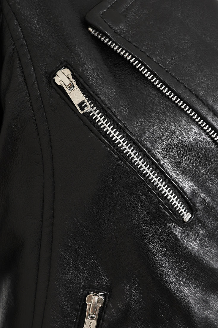 Women's Finest Leather Black Motorcycle Jacket