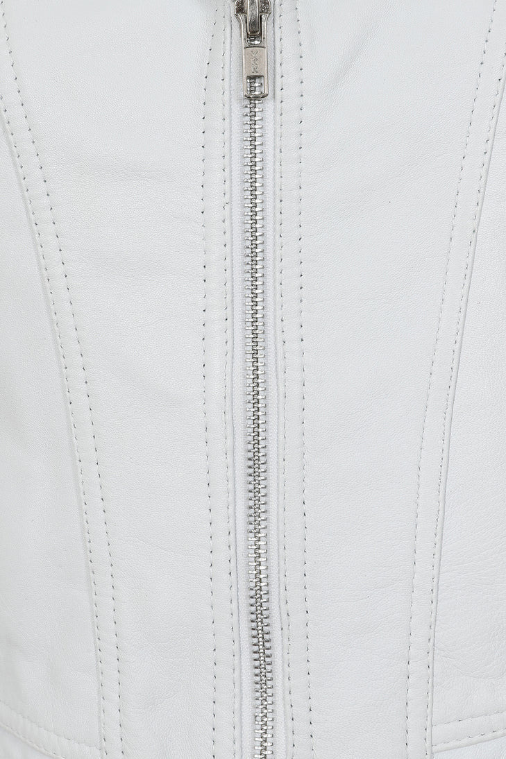 Women's White Biker jacket 
