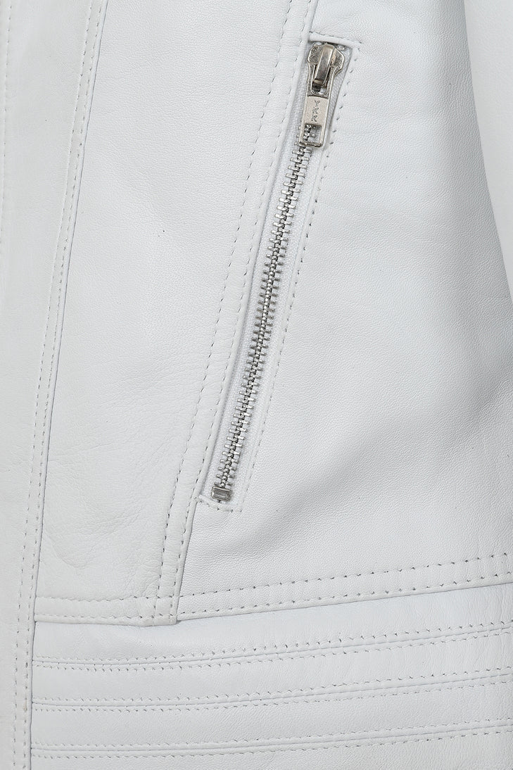Women's White Biker jacket 